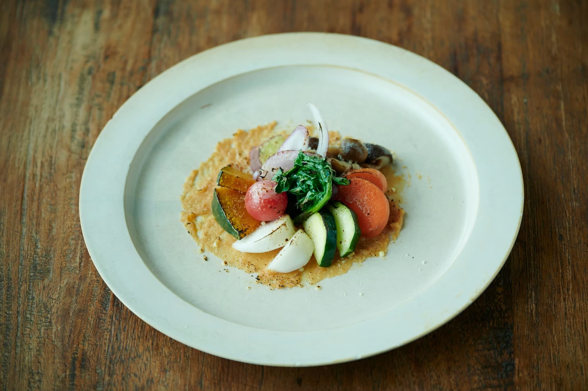 Seasonal Vegetable Platter with Miso & Torched Cheese